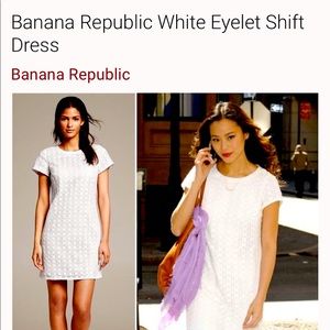 White Eyelet Banana Republic Dress